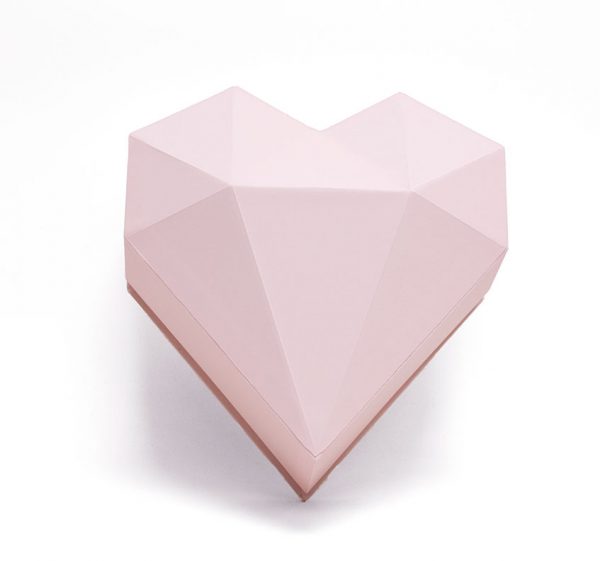 Pink Diamond Heart Shape Flower Boxes