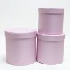 Pink Cloth Flower Boxes set of 3