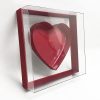 Large Red Transparent Square Heart Shape Flower Box