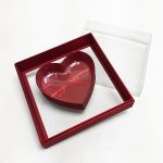 Red Transparent Hard Plastic Square Flower Box With Heart Shape In The Middle