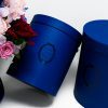 Royal Blue Round Flower Boxes Set of 3
