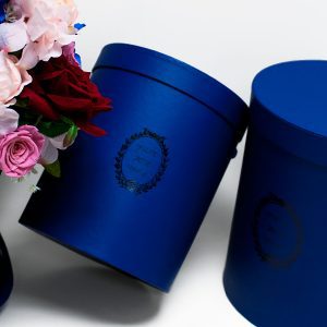 W9218RB Royal Blue “Just For You” Tall Round Flower Box Set of 3