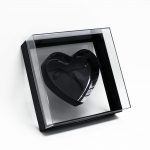 Black Transparent Hard Plastic Square Flower Box With Heart Shape In The Middle