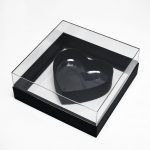 Black Transparent Hard Plastic Square Flower Box With Heart Shape In The Middle