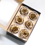 Gold Ecuadorian Eternity Flowers Preserved Roses Pack of 6 6cm to 7cm