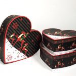 W7843 Christmas Reindeers Heart Shape Flower Boxes Set of 3