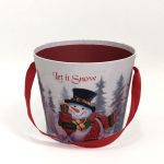 W7946 Snowman Round Christmas Flower Box