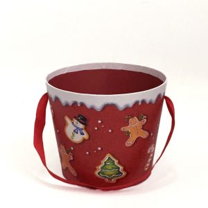 W7947 Red Gingerbread Christmas Flower Box