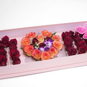 Pink Rectangular Love Mom Flower Box With Liners and Foams