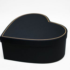 Big Black Heart Shape Flower Box With Liner and Foam