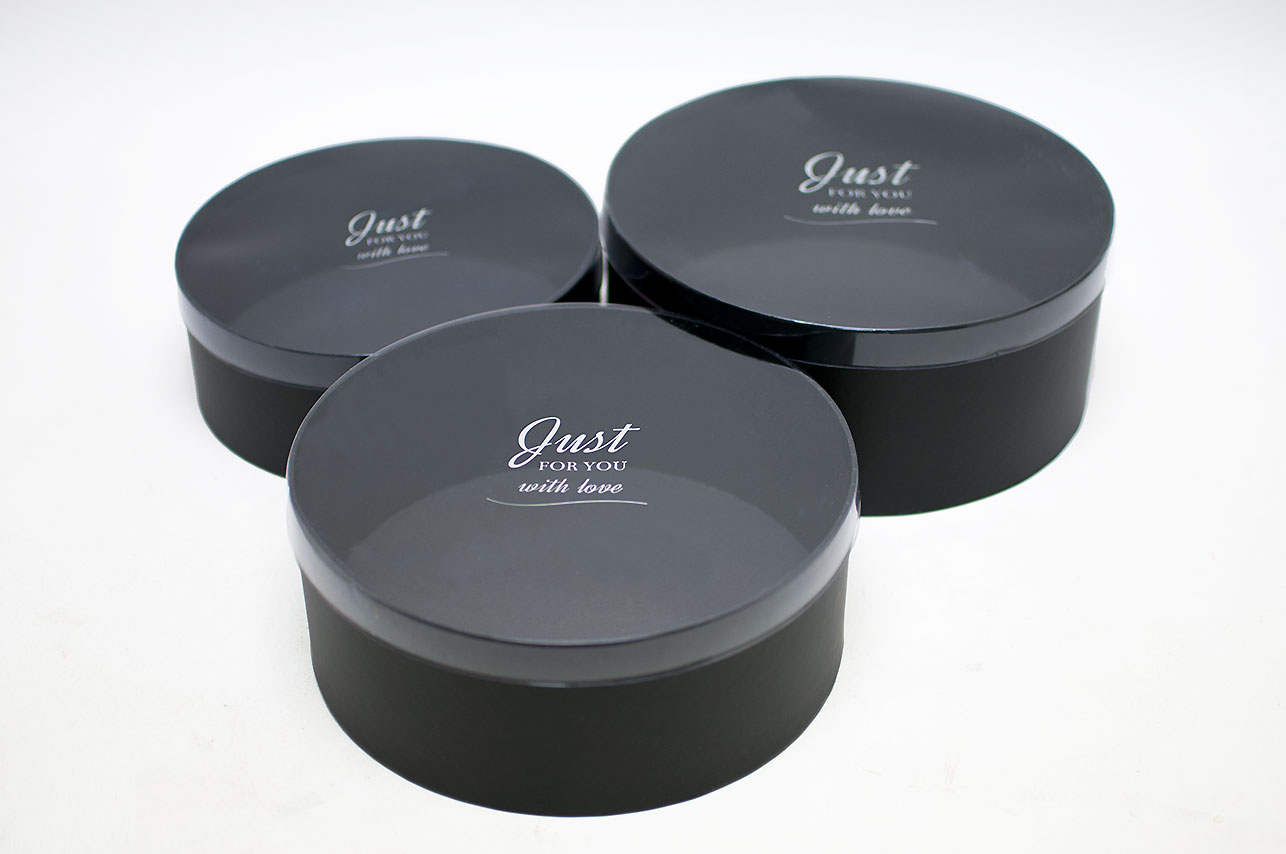W7179 Black Round Shape flower boxes