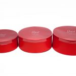 W7182 Red Round Shape Shape Set of 3 Flower Boxes