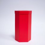 W7358 Red Hexagon 3 Tiers Triple Layer Flower Box