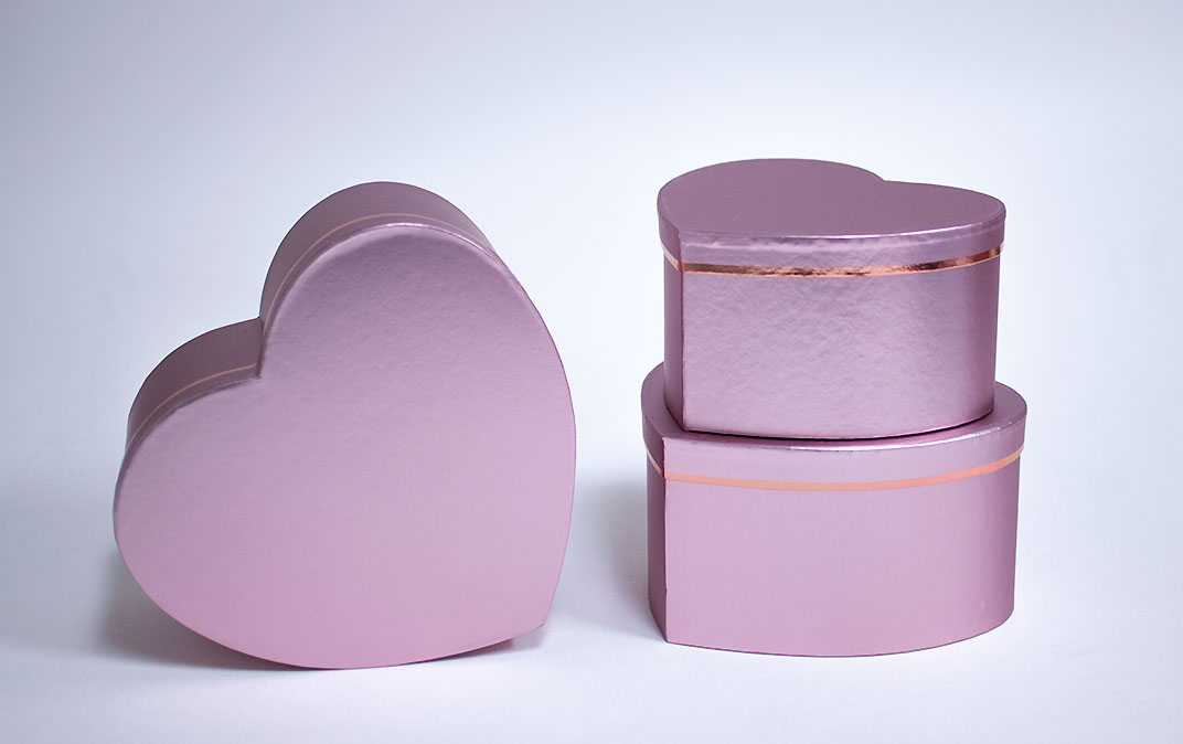 Rose Gold Heart Shape flower boxes