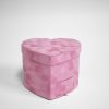 w7802 Pink Velvet Heart Shaped Box with Drawer