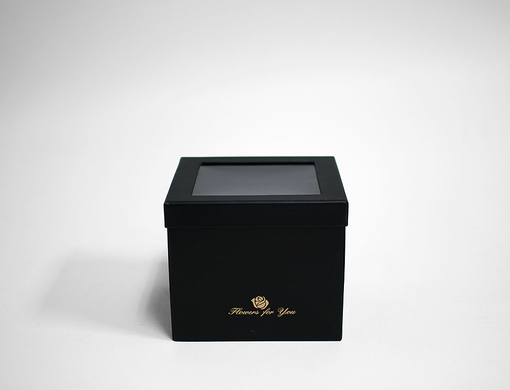 Black Square Double Layer Flower Box With Window