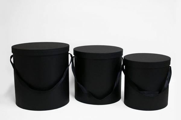100333BLK Set of 3 Round Barrel black