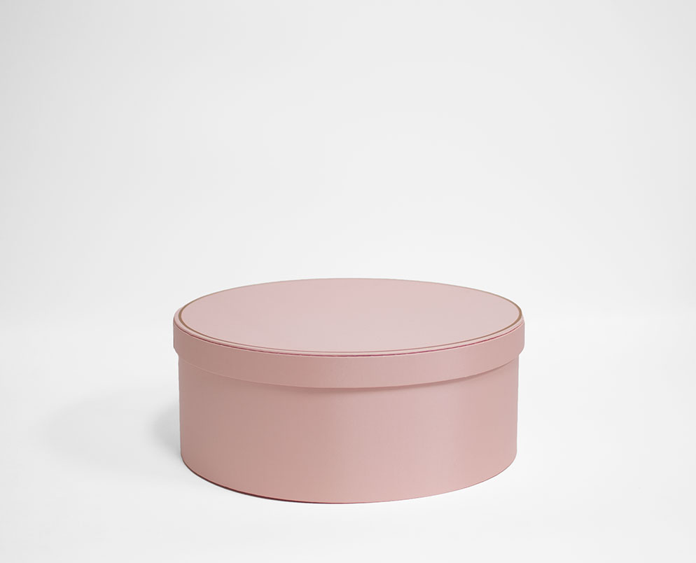 Big Pink Round Shape Flower Box With Liner and Foam