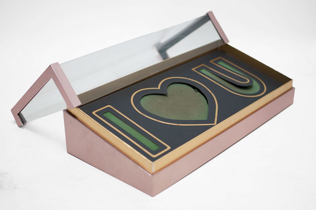 Rose Gold Acrylic I Love You Flower Box Comes With Liners and Foams D