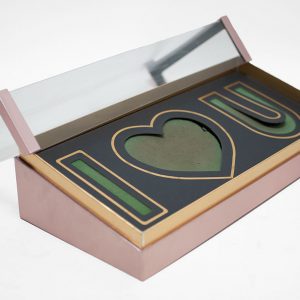 Rose Gold Acrylic I Love You Flower Box Comes With Liners and Foams
