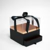 w5318 Black Acrylic Square Flower Box with Drawer