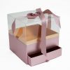 w5321 Rose Gold Acrylic Square Flower Box with Drawer