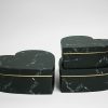 Black Marble Set of 3 Heart Shape Flower Boxes