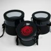 Black Set of 3 Round Flower Boxes With Window