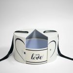 W6823 White Round Shape Flower Box With Ribbon and Button