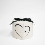 W6823 White Round Shape Flower Box With Ribbon and Button