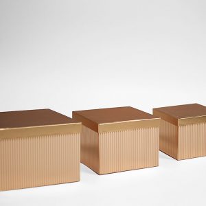 W6854 Gold Striped Flower Boxes Set of 3