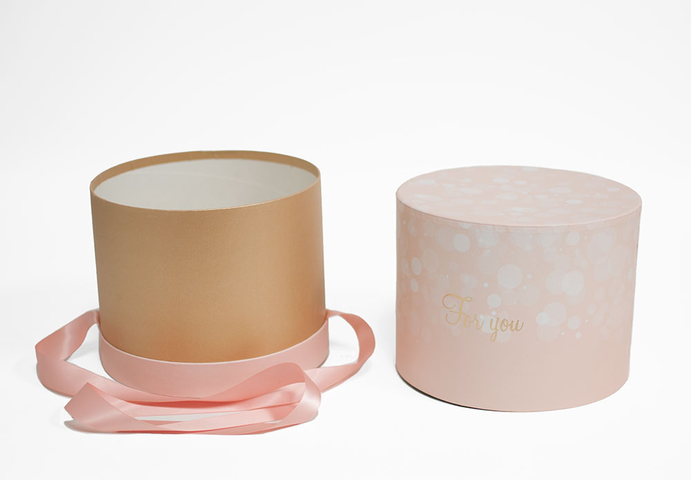 W6882 Orange Round Shape Flower Box With Ribbon W6882 Orange Round Shape Flower Box With Ribbon