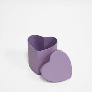W7318ppl Mini Heart Shape Flower Box Purple
