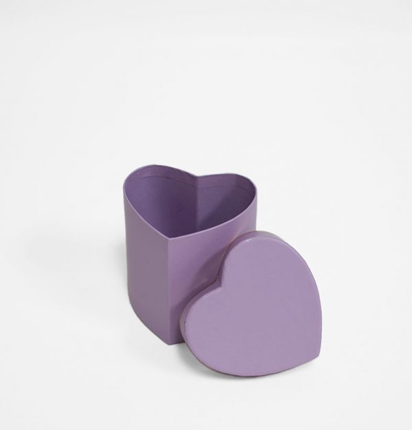w7318ppl mini heart shape flower box purple