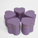 W7318ppl Mini Heart Shape Flower Box Purple