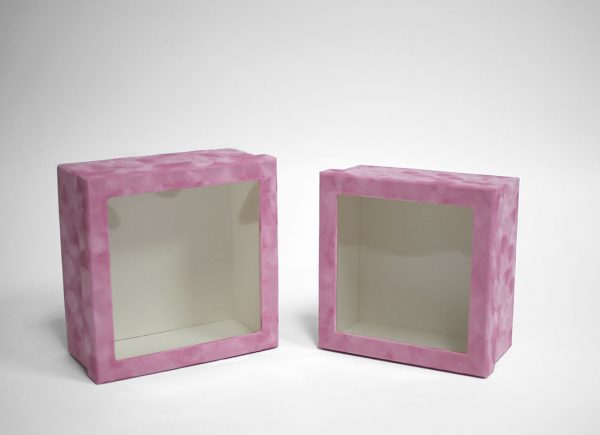 Pink Velvet Set of 2 Square Flower Boxes