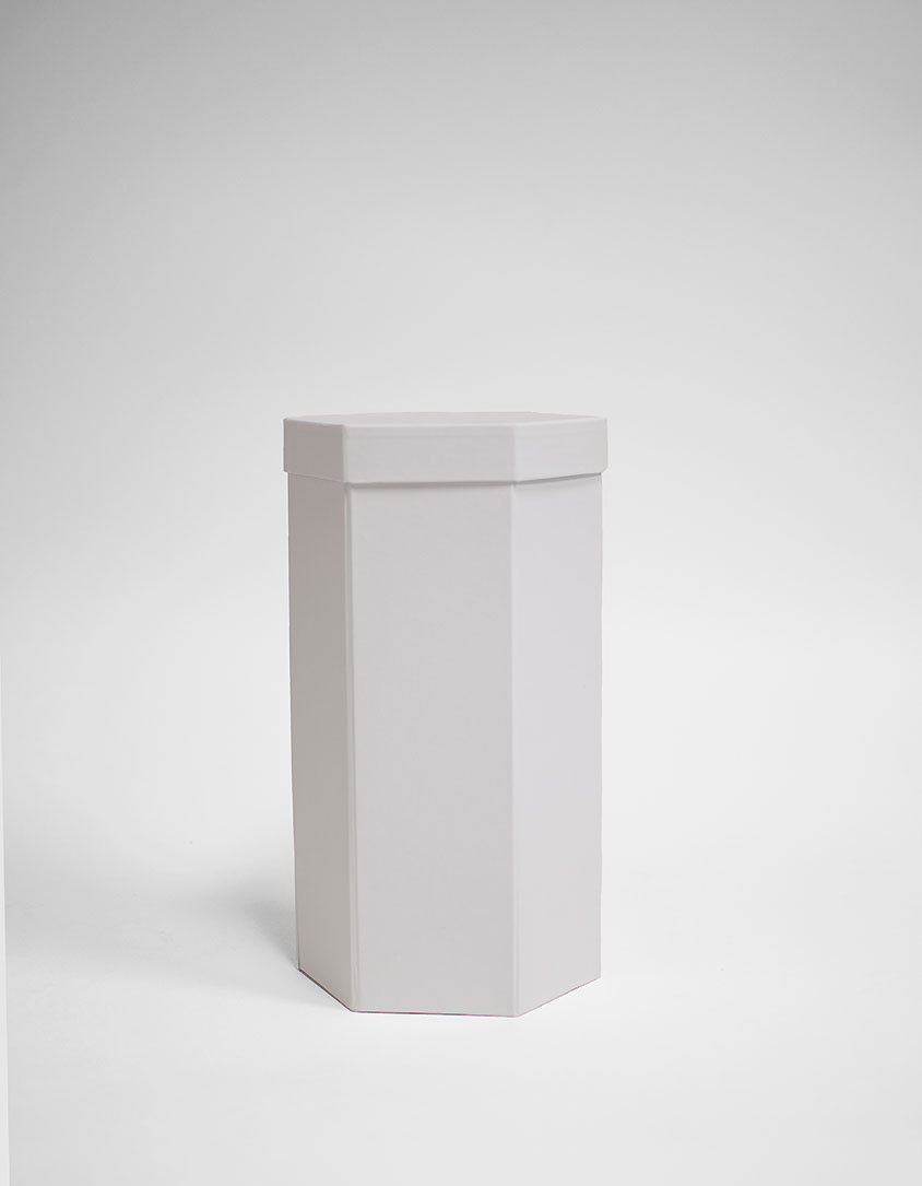 W7356 White Hexagon 3 Tiers Triple Layer Flower Box