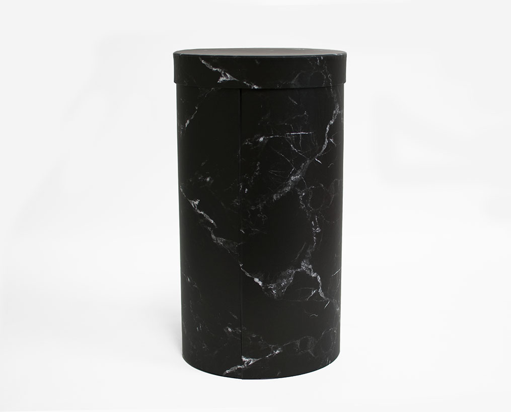 w7365 Black Marble Round 3 Tiers Triple Layer Flower Box