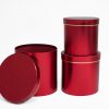 Red Round Flower Boxes set of 3 W7513