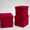 Red Velvet Square Flower Boxes