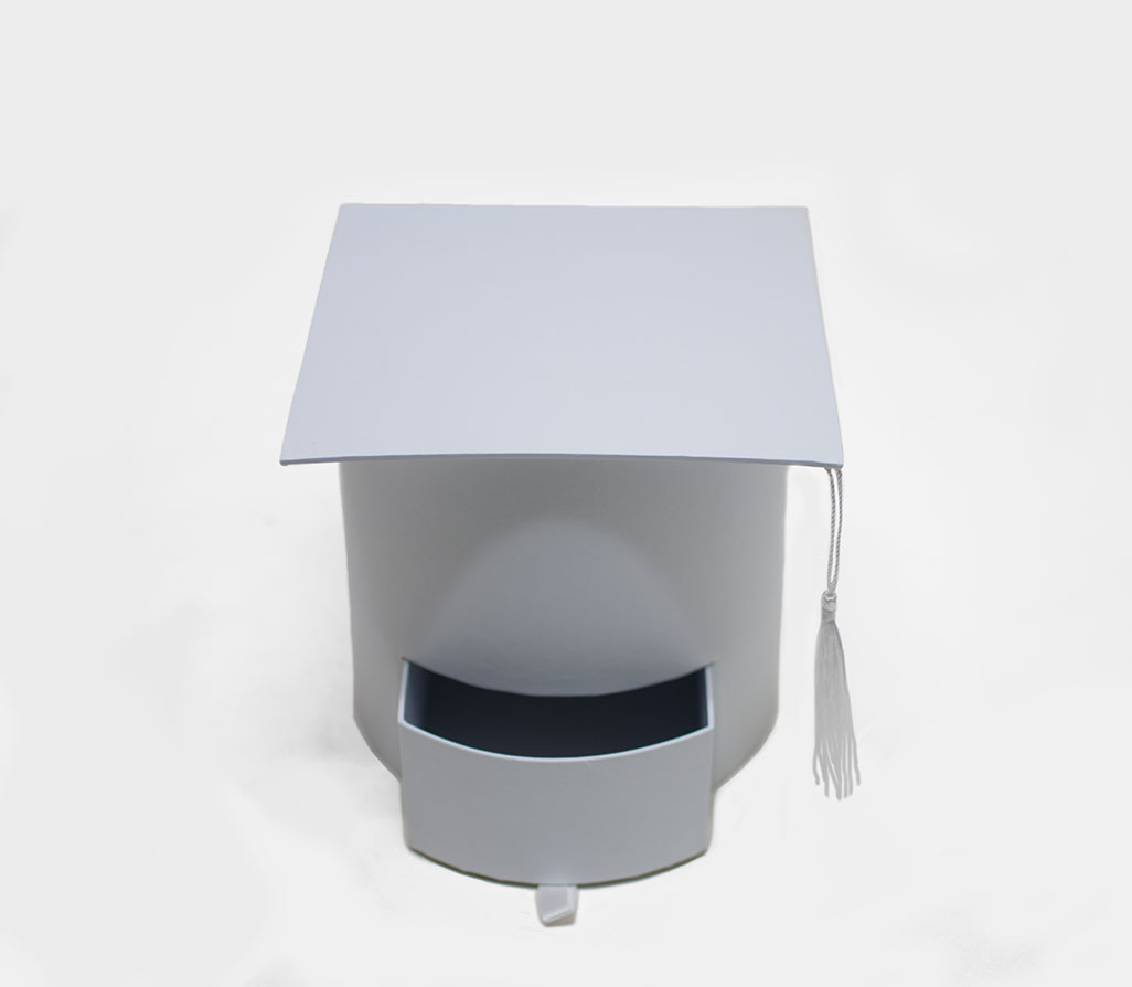 W7958 White Graduation Cap with Drawer W7958 White Graduation Cap with Drawer