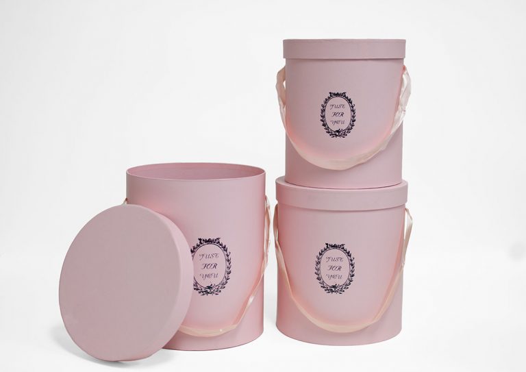 W9217 Pink Just For You Tall Round Flower Box Set of 3 D & E Floral