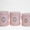 Pink Set of 3 Round Flower Boxes