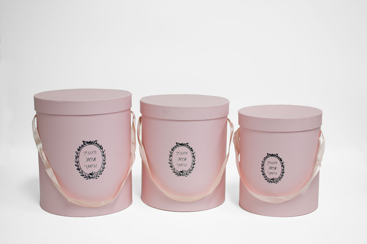 w9217pinkweb2 Pink Set of 3 Round Flower Boxes