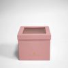 Pink Square Double Layer Flower Box With Window