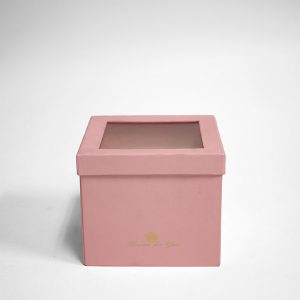 W9770 Pink Square Double Layer Flower Box With Window