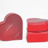 W9826 Clear Lid Red Heart Shape Flower Box Set of 3
