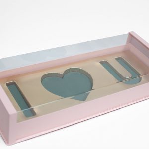 10571Pink Pink Acrylic I Love You Flower Box Comes With Liners and Foams