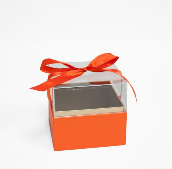 1131Aorange Mini Orange Acrylic Square Flower Box