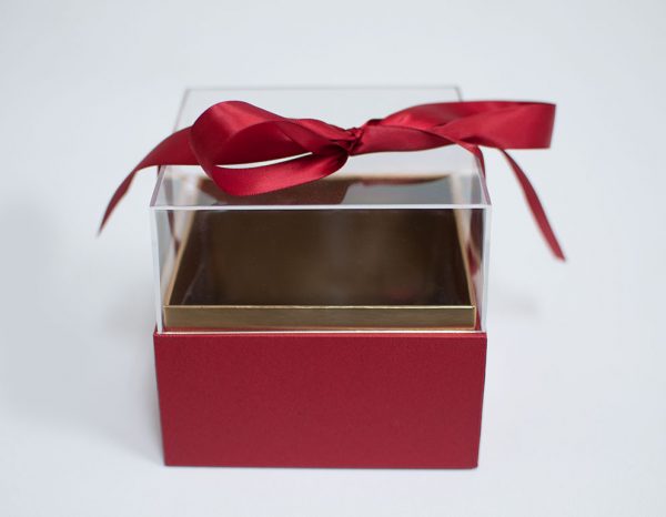 1131Ared Mini Red Acrylic Square Flower Box